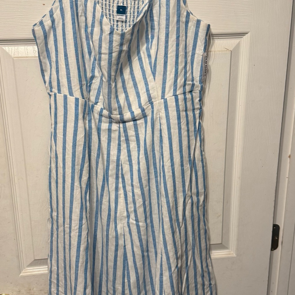 Old Navy Blue and White Striped Dress